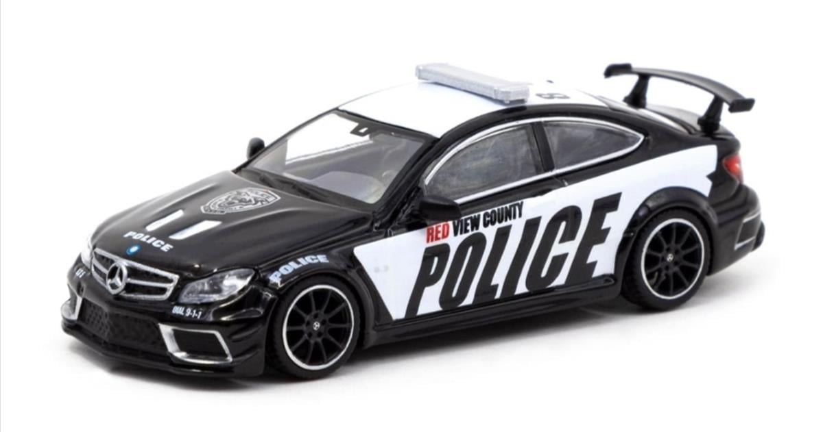 Tarmac Works Mercedes C63 AMG Coupe Black Series Police Car