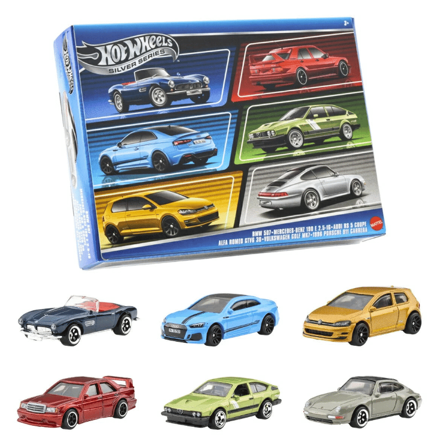 Hot Wheels Silver Series Euro Style Mutipack Altılı Araba Serisi -JBY79