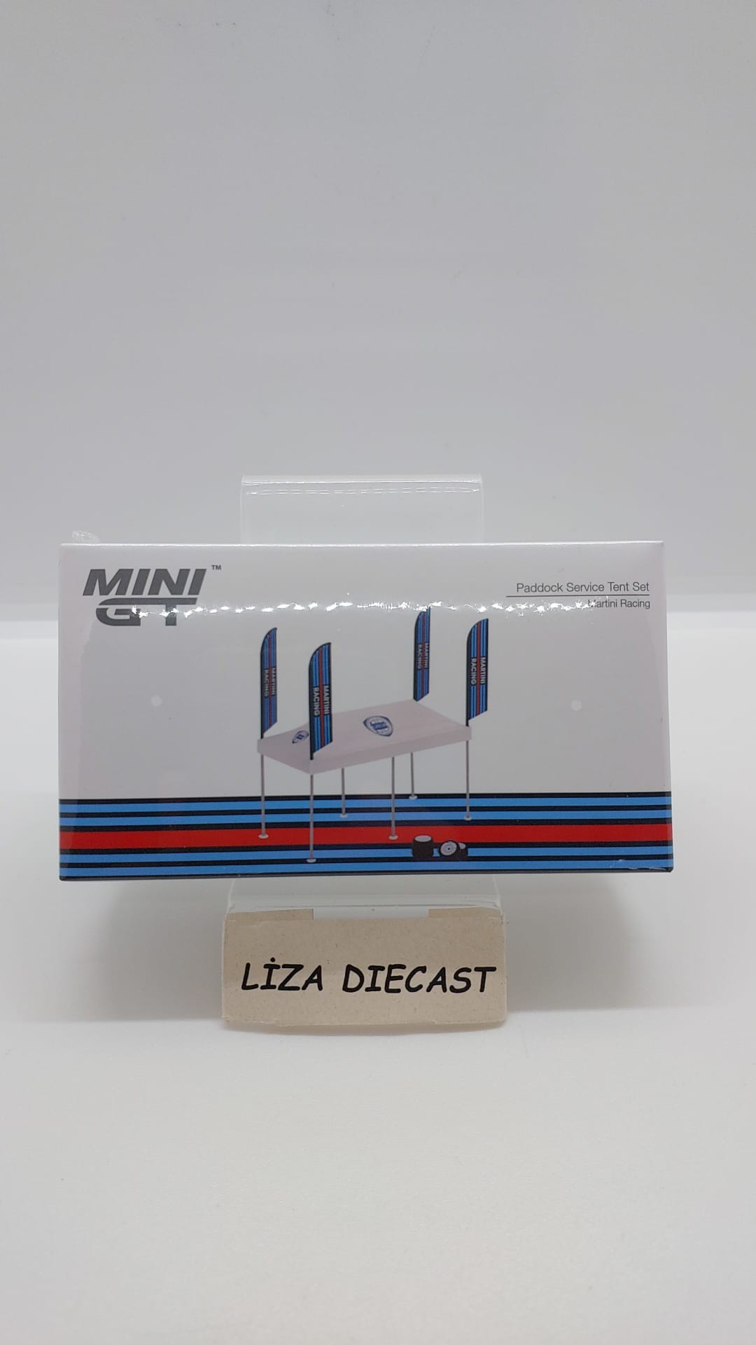 MiniGT 1/64 Lancia Delta HF Integrale Evoluzione 1992 Rally MonteCarlo Martini Racing 4 Cars Set - Limited Edition 5000 Sets + Paddock Service Tent Set + Figurine: Martini Racing WRC