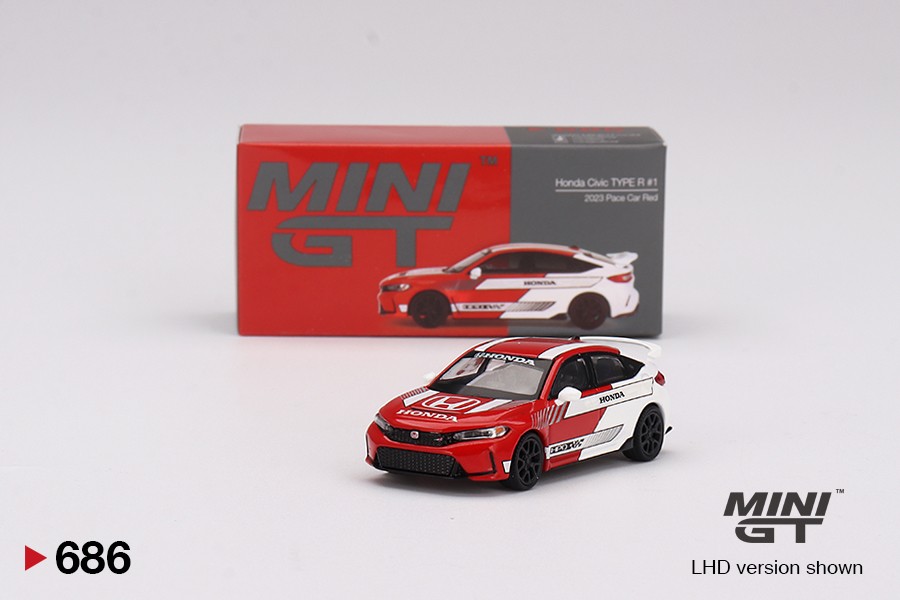 Mini GT 1/64 Honda Civic TYPE R 2023 Pace Car Red -MGT00686