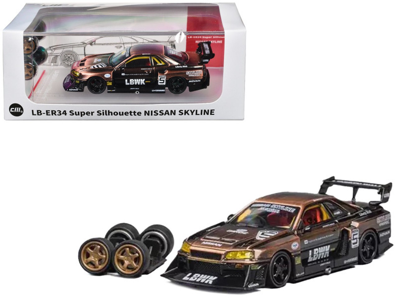 CM Model LB-ER34 Super Silhouette Nissan Skyline No.5 Bronze -CM-ER34-10