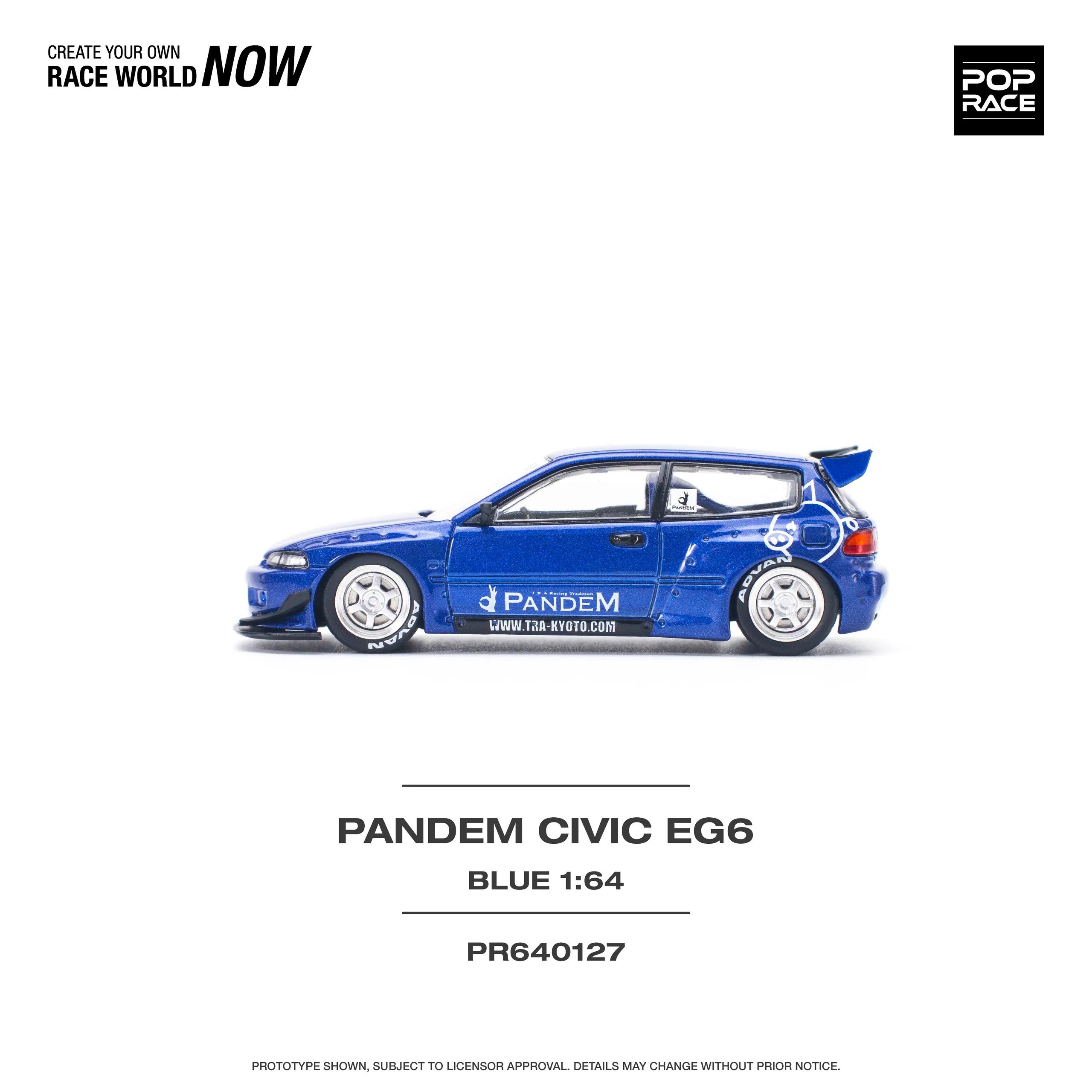 Pop Race Pandem Civic EG6 Metallic Blue -PR64-0127