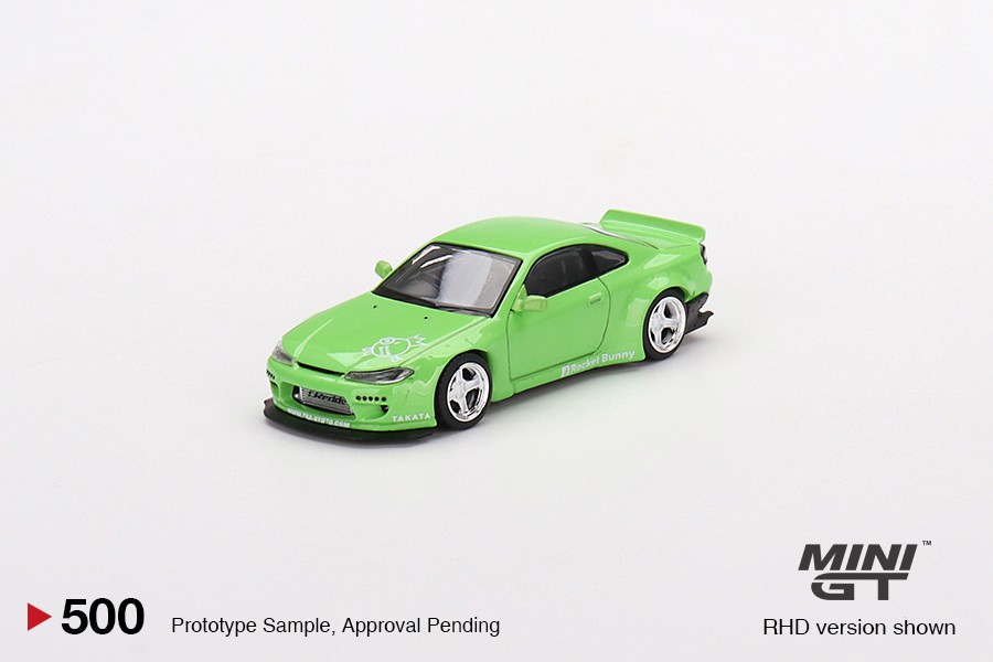 Mini GT Nissan Silvia (S15) Rocket Bunny Green RHD #500
