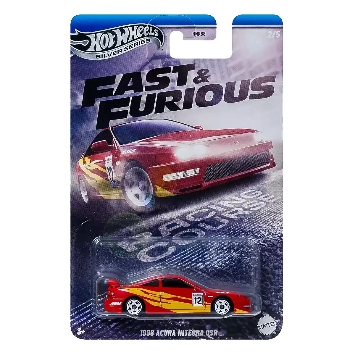 Hot Wheels Silver Series Fast & Furious 1996 Acura Integra GSR -JBY40 + Koruma Kabı