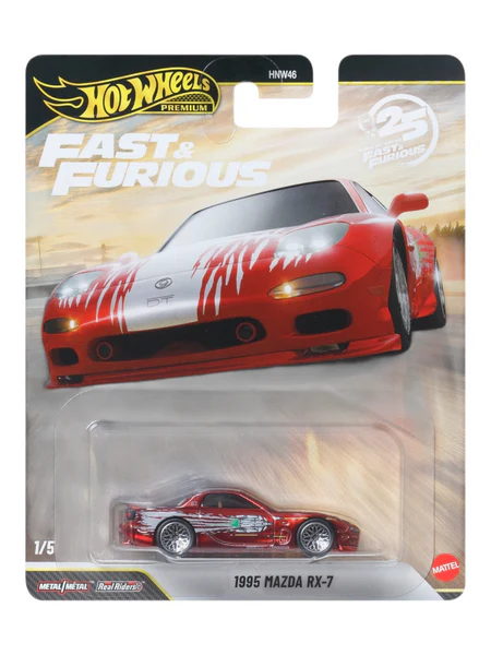 Hot Wheels Premium Mazda RX-7 1995 Fast & Furious – Modelo 1:64 De Colección 25 Aniversario