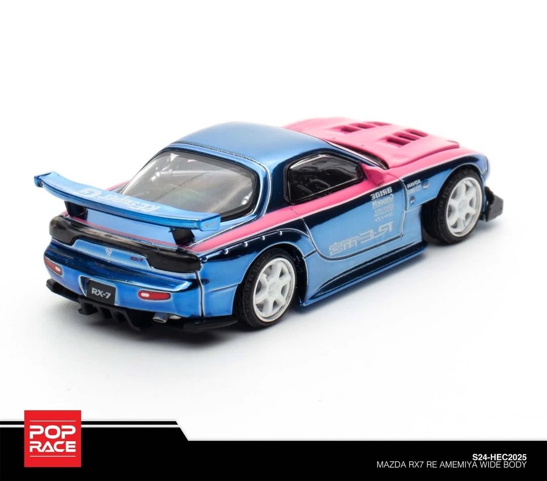 Pop Race Mazda RX7 RE-Amemiya Wide Body Blue (Hobby Expo China Exclusive) -PR64-0276
