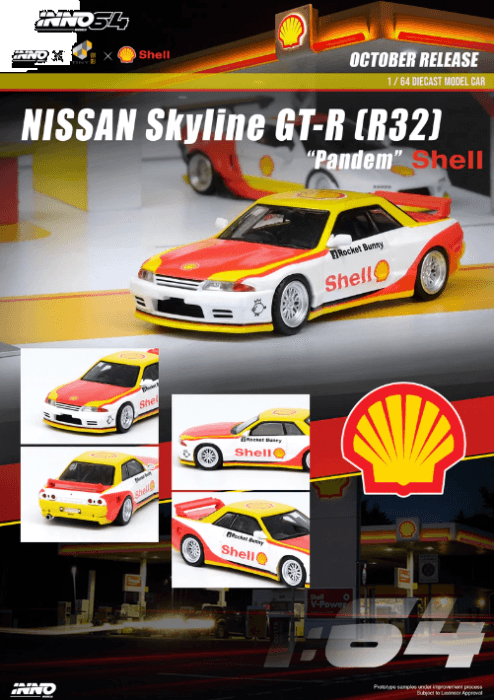 Inno64 Shell Nissan Skyline GT-R (R32) Pandem Rocket Bunny -IN64-R32P-SHELL
