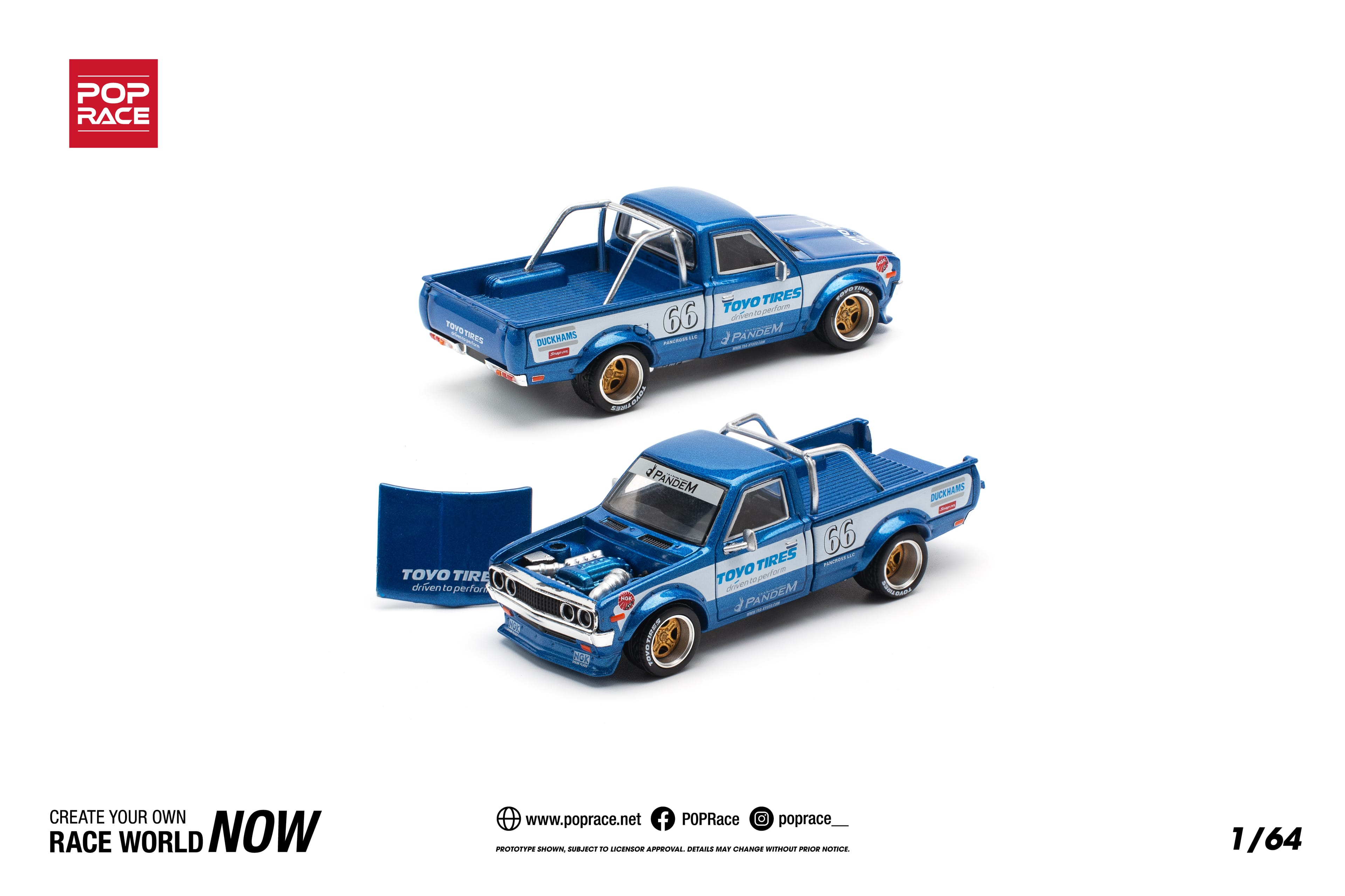 Pop Race Pandem Datsun 620 Blue -PR64-0217