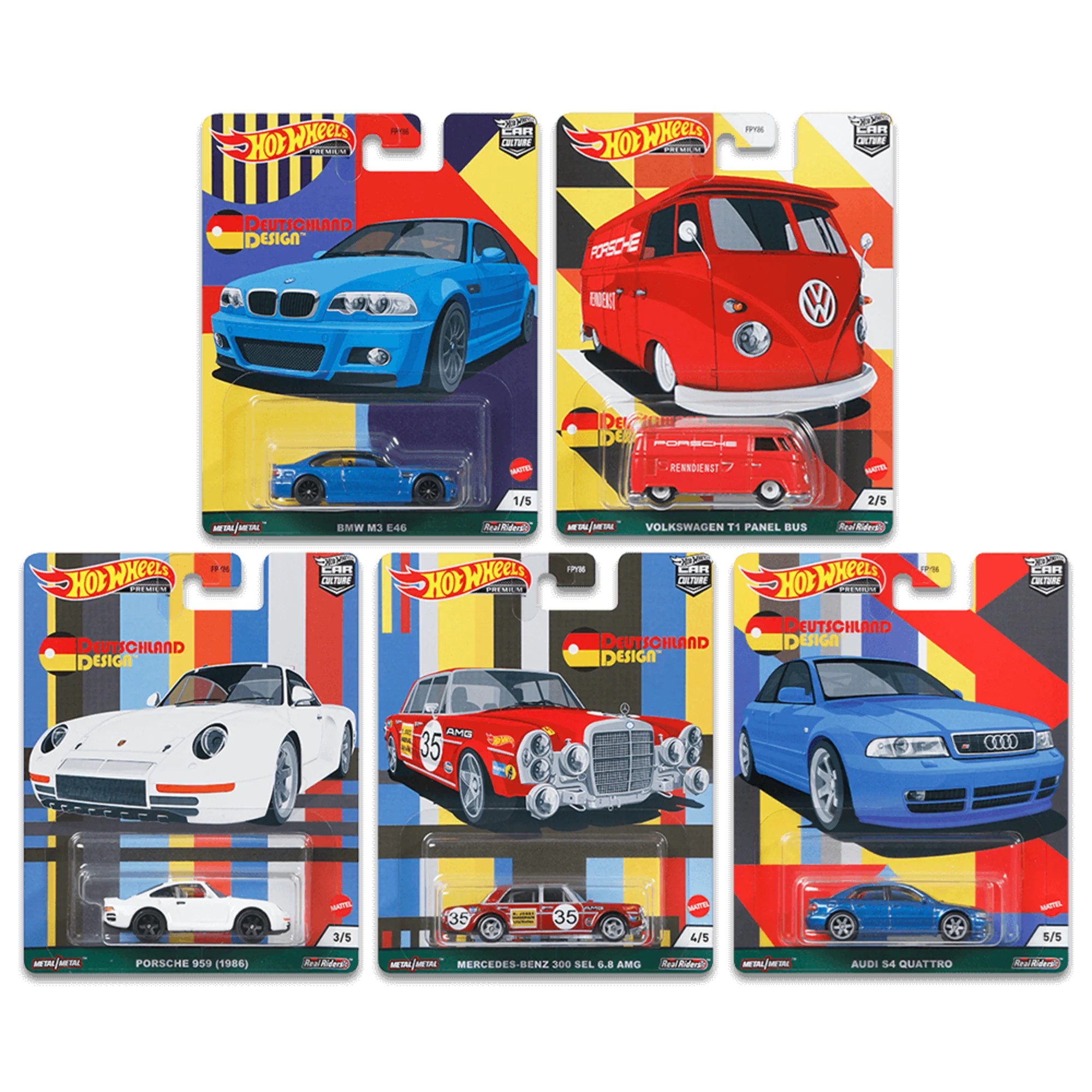 Hot Wheels Premium Car Culture 5' li Set Deutschland Design Mix-1 -FPY86