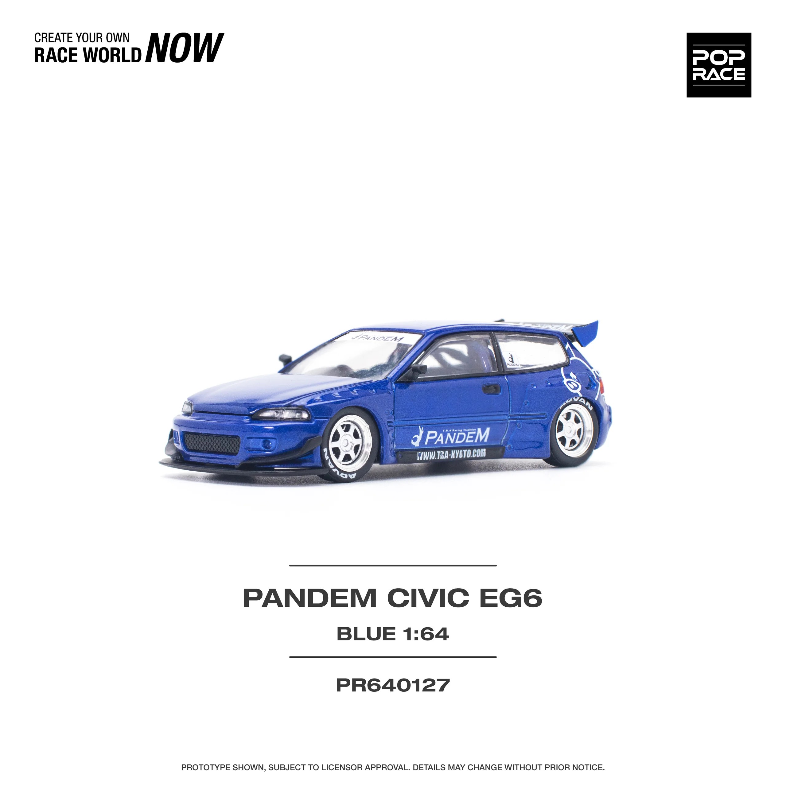 Pop Race Pandem Civic EG6 Metallic Blue -PR64-0127