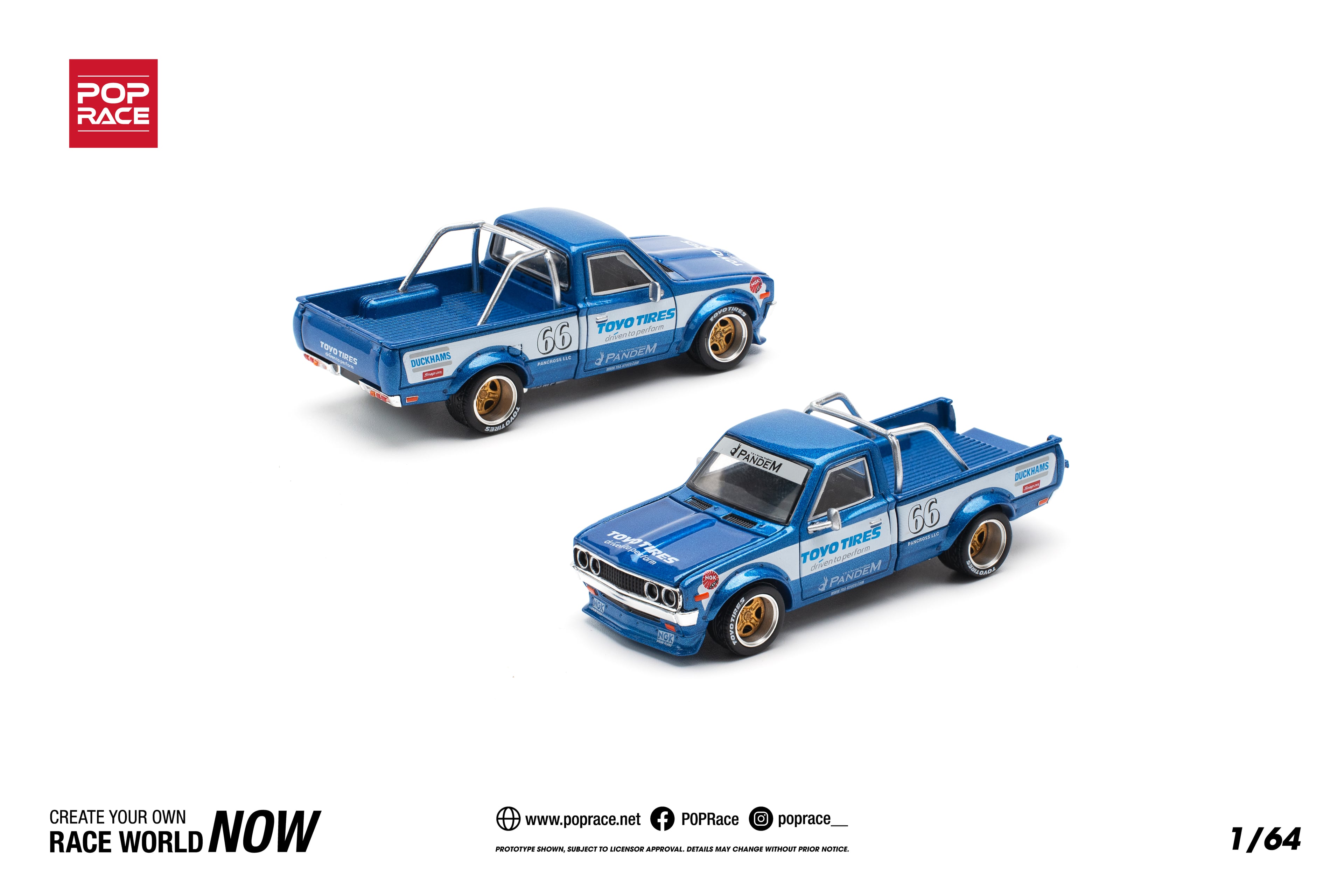 Pop Race Pandem Datsun 620 Blue -PR64-0217