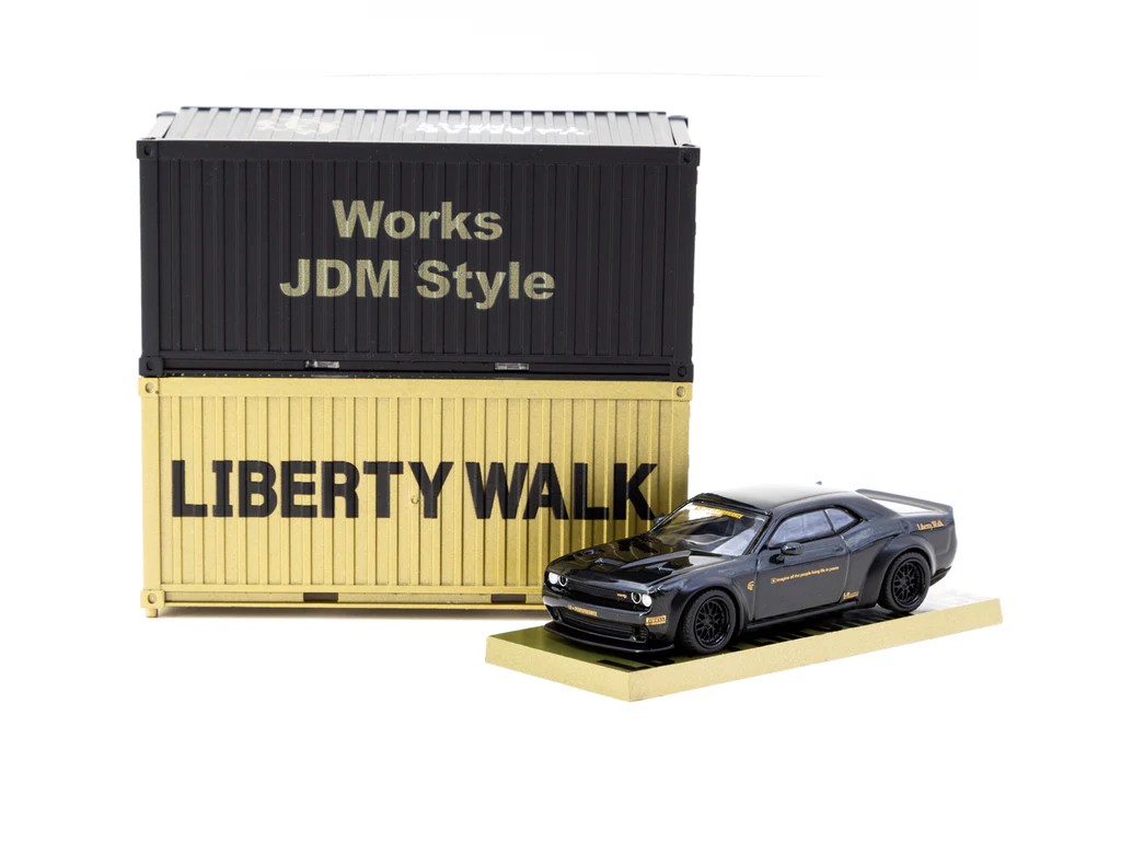 Tarmac Works 1/64 LB-WORKS Dodge Challenger SRT Hellcat Black Metallic - GLOBAL64 -T64G-TL039-BK