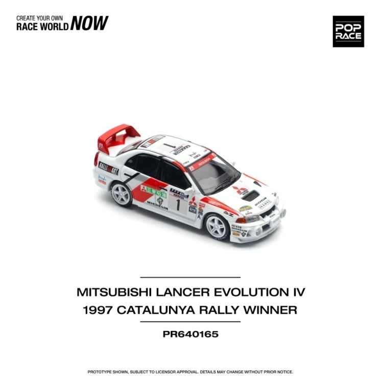 Pop Race Mitsubishi Lancer Evolution IV 1997 Catalunya Rally Winner -PR64-0165