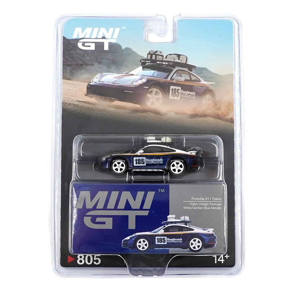 Mini GT 1/64 Porsche 911 Dakar Rallye Design Package White/Gentian Blue Metallic - Blister Paket MGT00805-BL