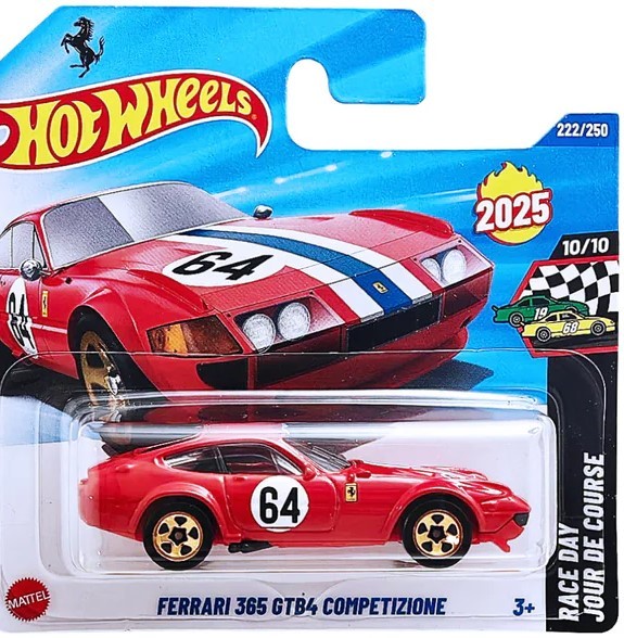 Hot Wheels Race Day Jour De Course Ferrari 365 GTB4 Competizione -HYW48 + Koruma Kabı