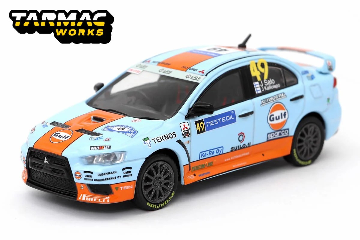 Tarmac Works Mitsubishi Lancer Evolution X Rally Finland 2010 -T64-004-GULF
