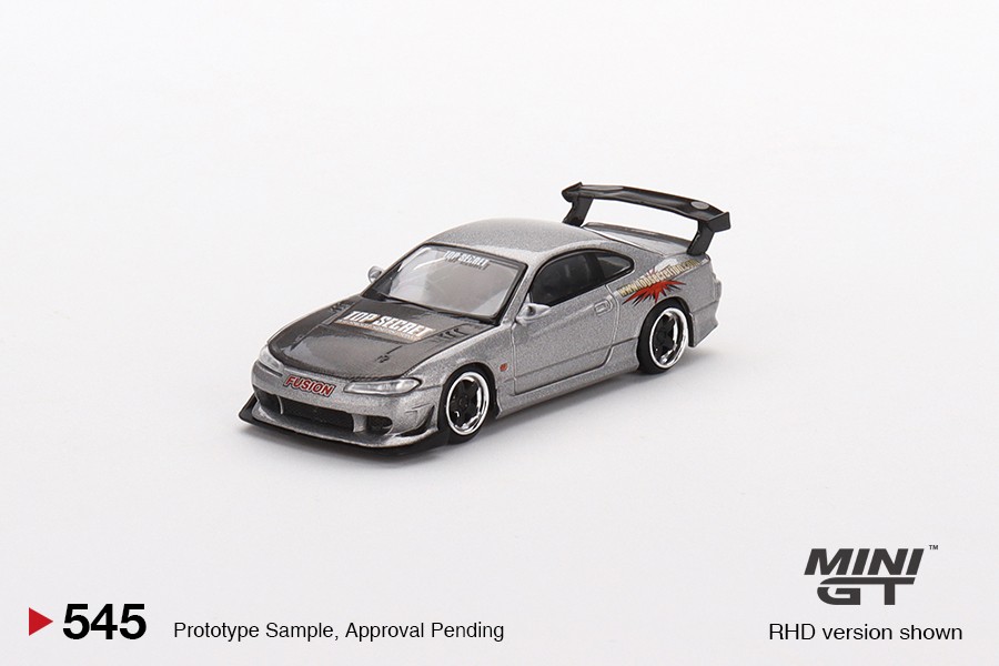Mini GT Nissan Silvia Top Secret (S15) Silver Red #545