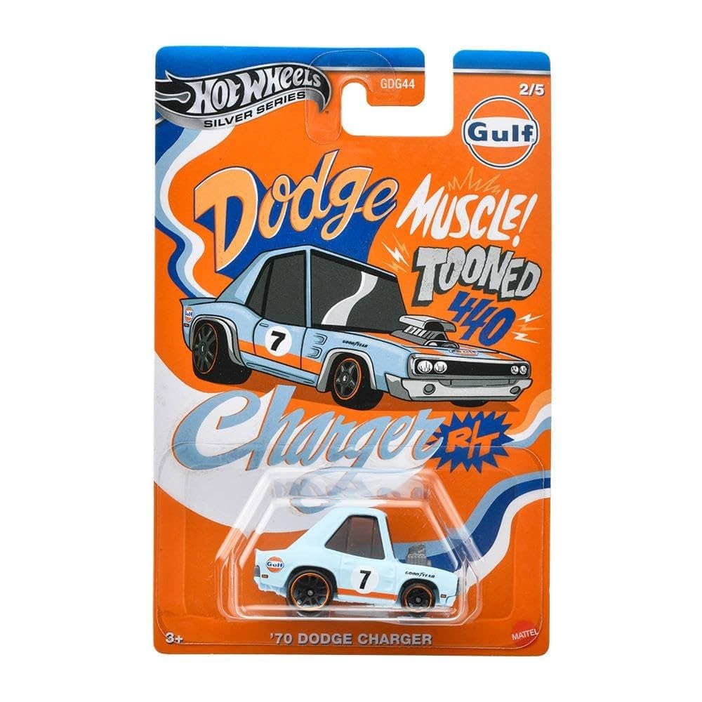 Hot Wheels Silver Series Gulf Tooned '70 Dodge Charger  -JCB63 + Koruma Kabı