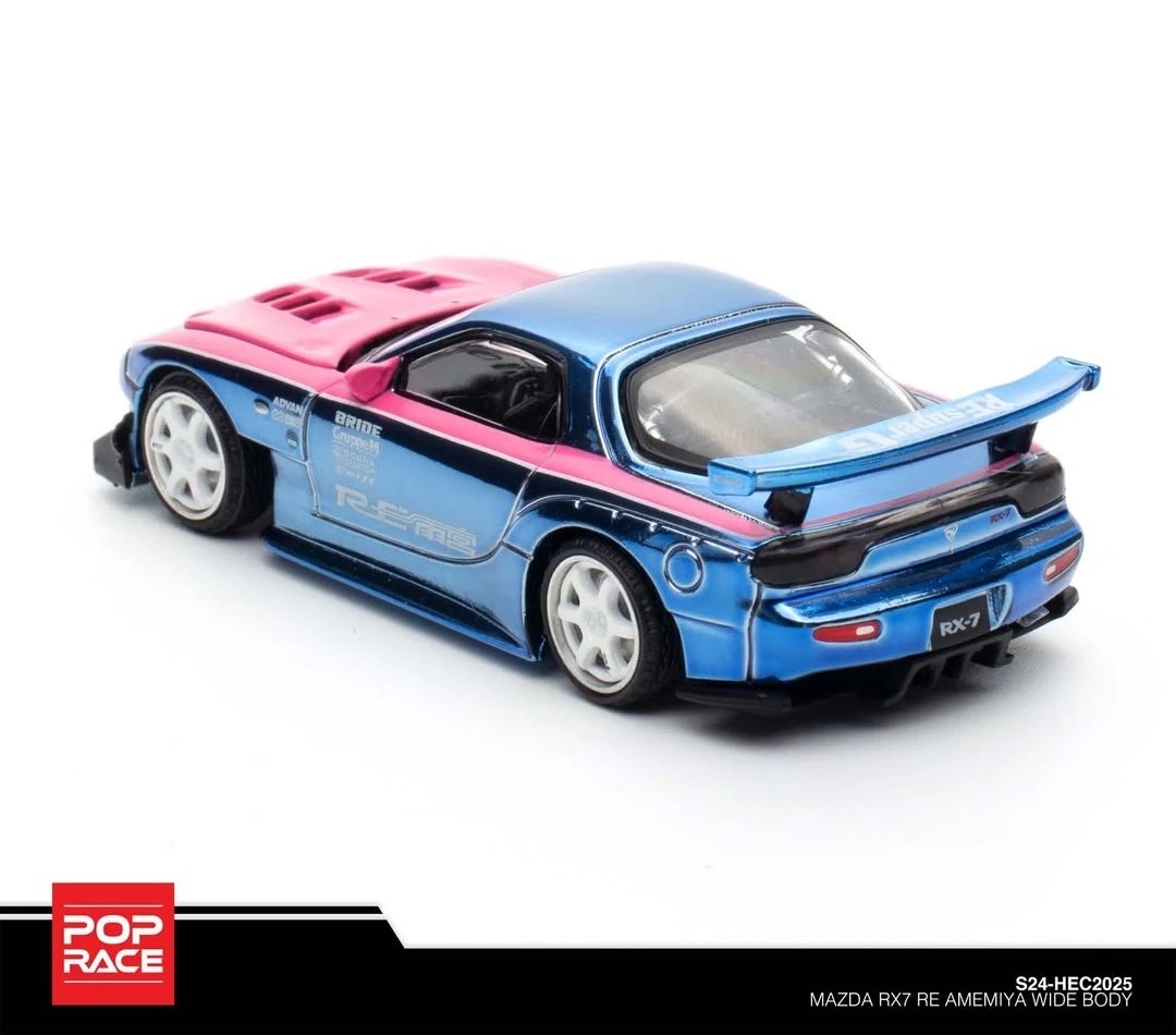 Pop Race Mazda RX7 RE-Amemiya Wide Body Blue (Hobby Expo China Exclusive) -PR64-0276
