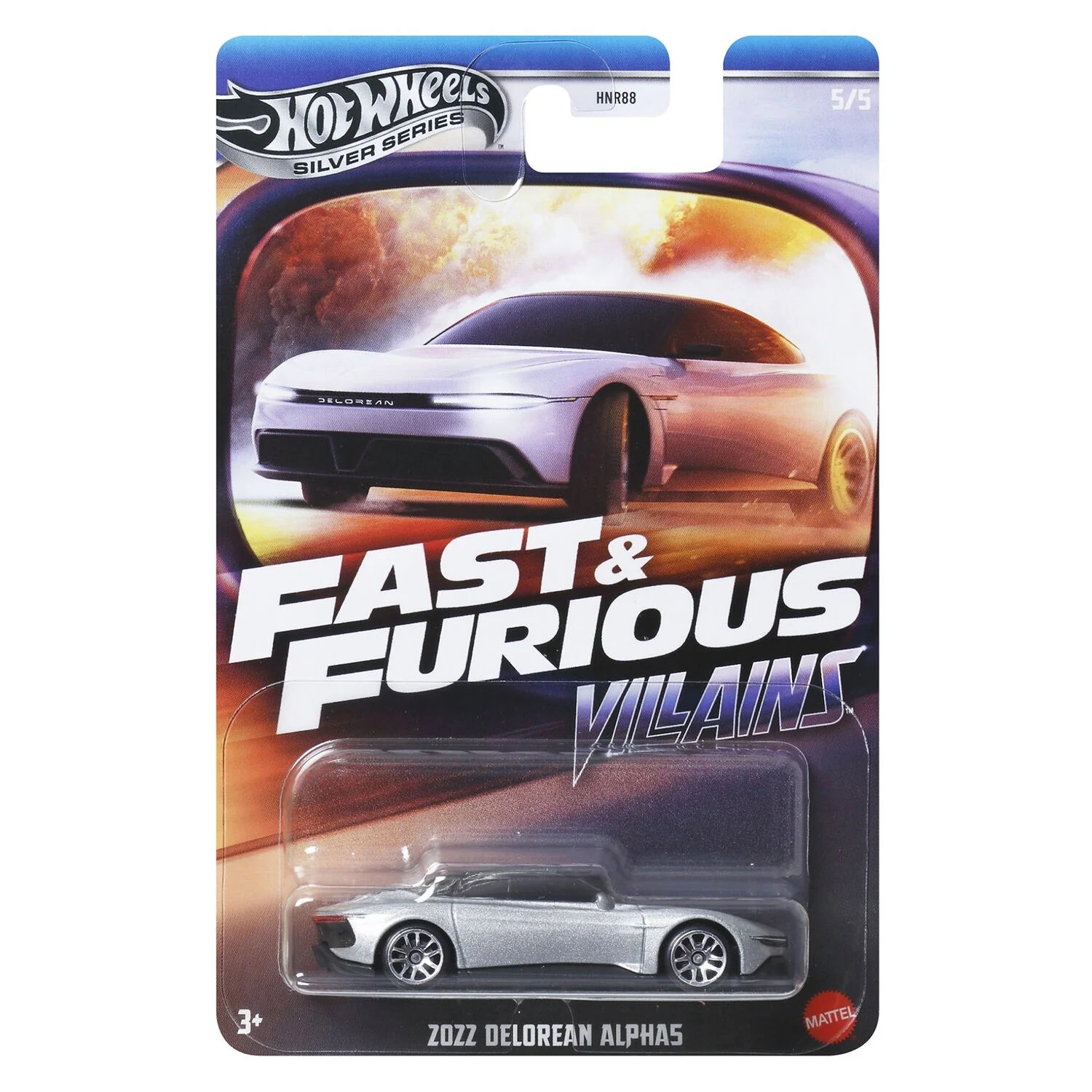 Hot Wheels Silver Series Fast & Furious Villains ZOZZ Delorean Alpha5 -JBY38