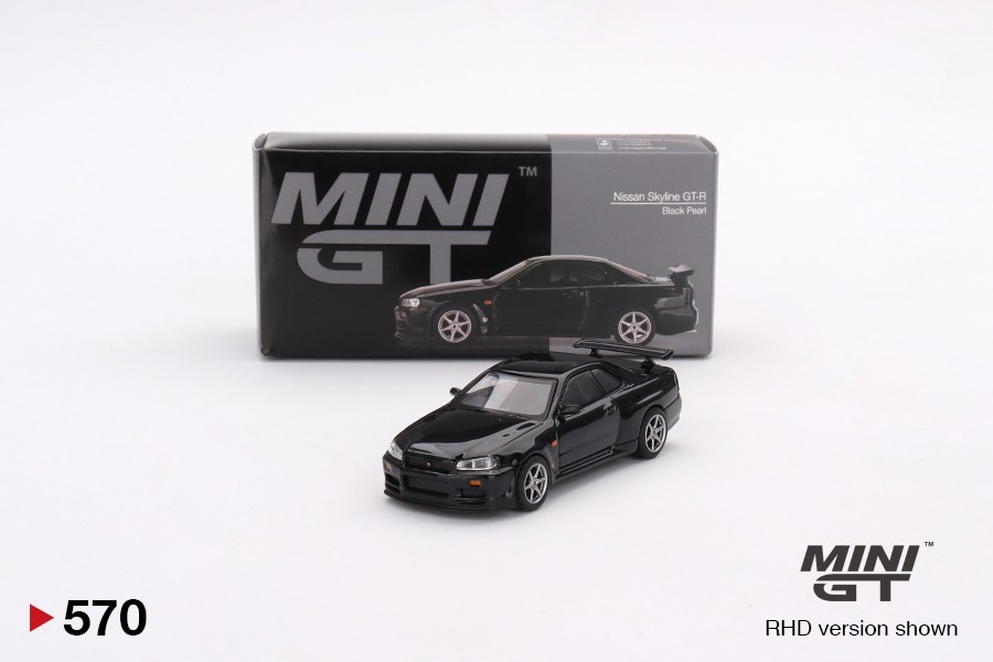 MiniGT Nissan Skyline GT-R (R34) V-Spec Black Pearl #570