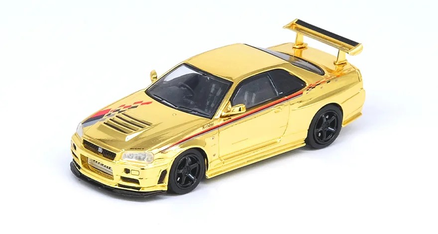 Inno64 Nissan Skyline GT-R R34 Nismo R-Tune Chrome Gold Hobby Expo China 2023 Event Edition