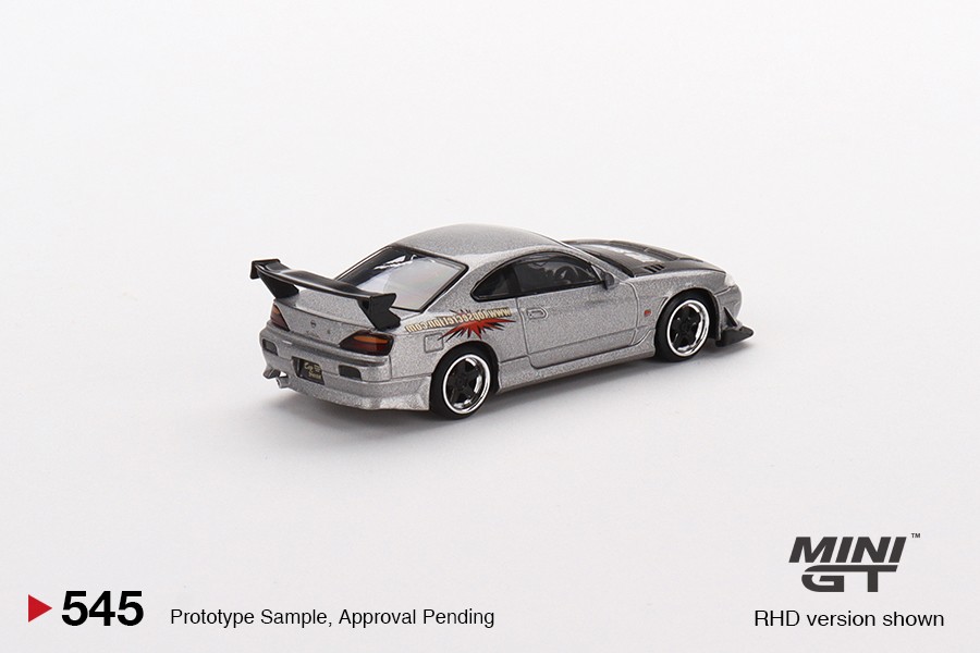 Mini GT Nissan Silvia Top Secret (S15) Silver Red #545
