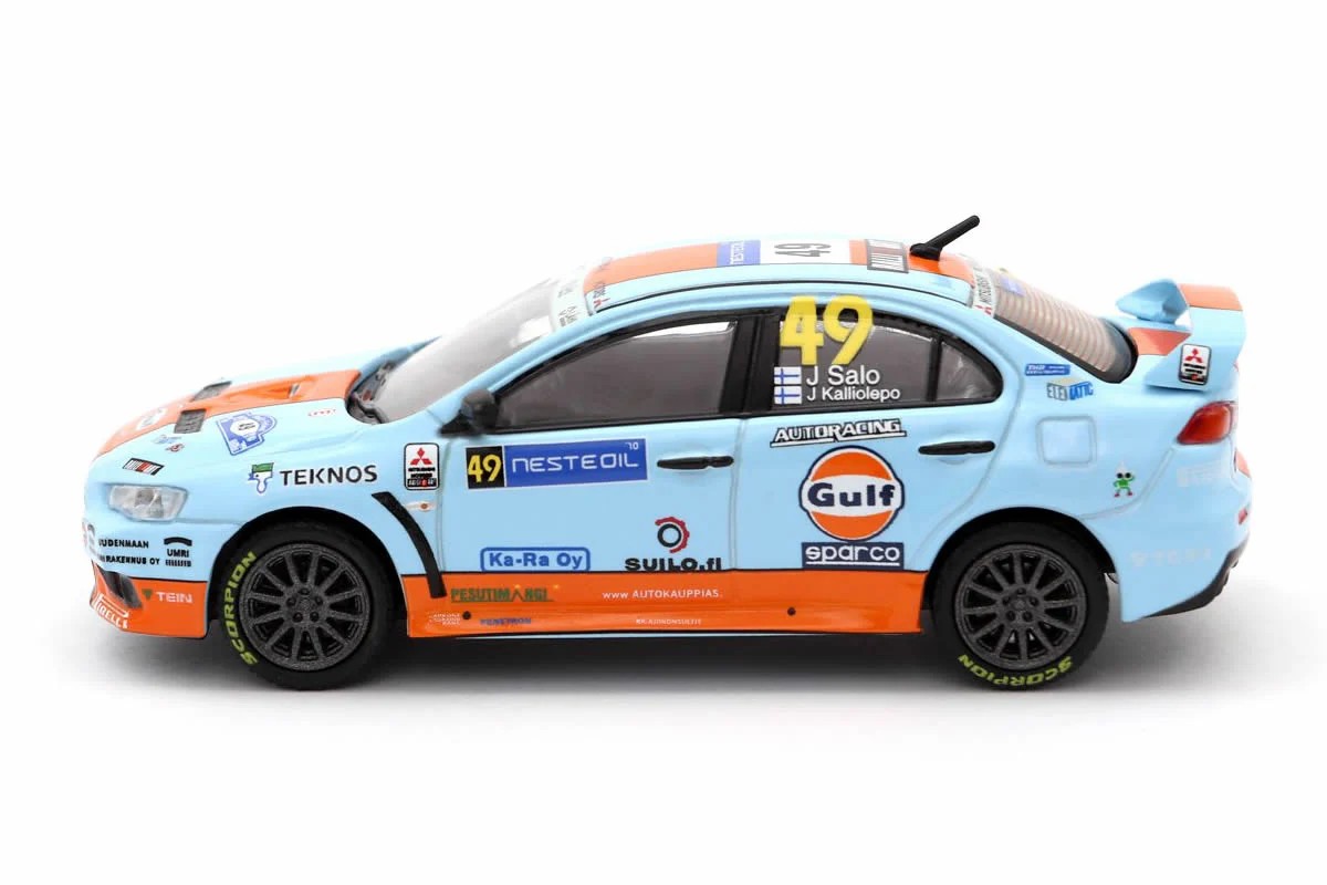 Tarmac Works Mitsubishi Lancer Evolution X Rally Finland 2010 -T64-004-GULF