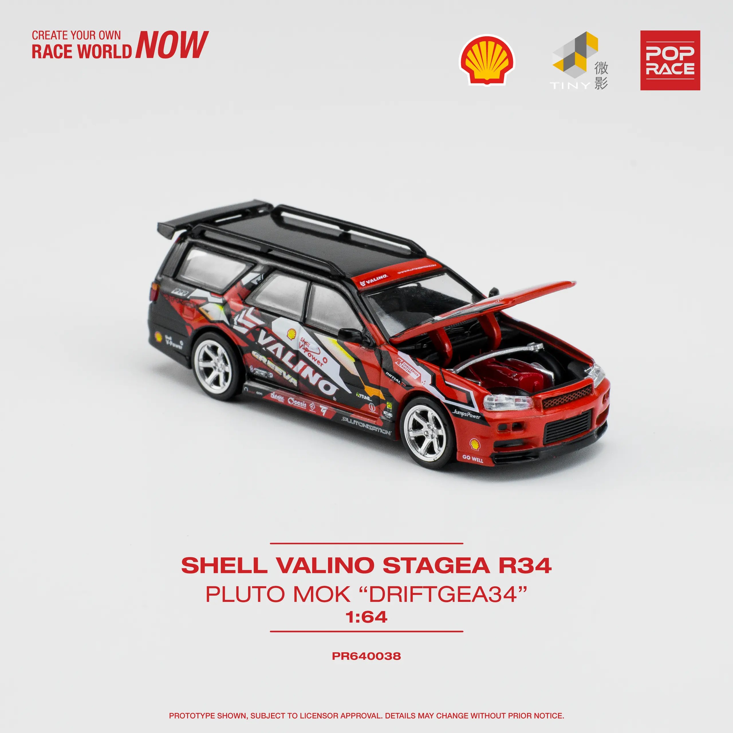 Pop Race x Tiny Shell Valino Stagea R34Pluto Mok "Driftagea34" -PR64-0038