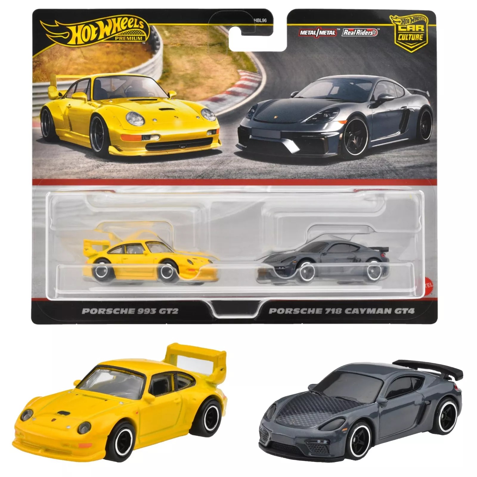 Hot Wheels Premium Car Culture Porsche 993 GT2 & Porsche 718 Cayman GT4 -HRR82