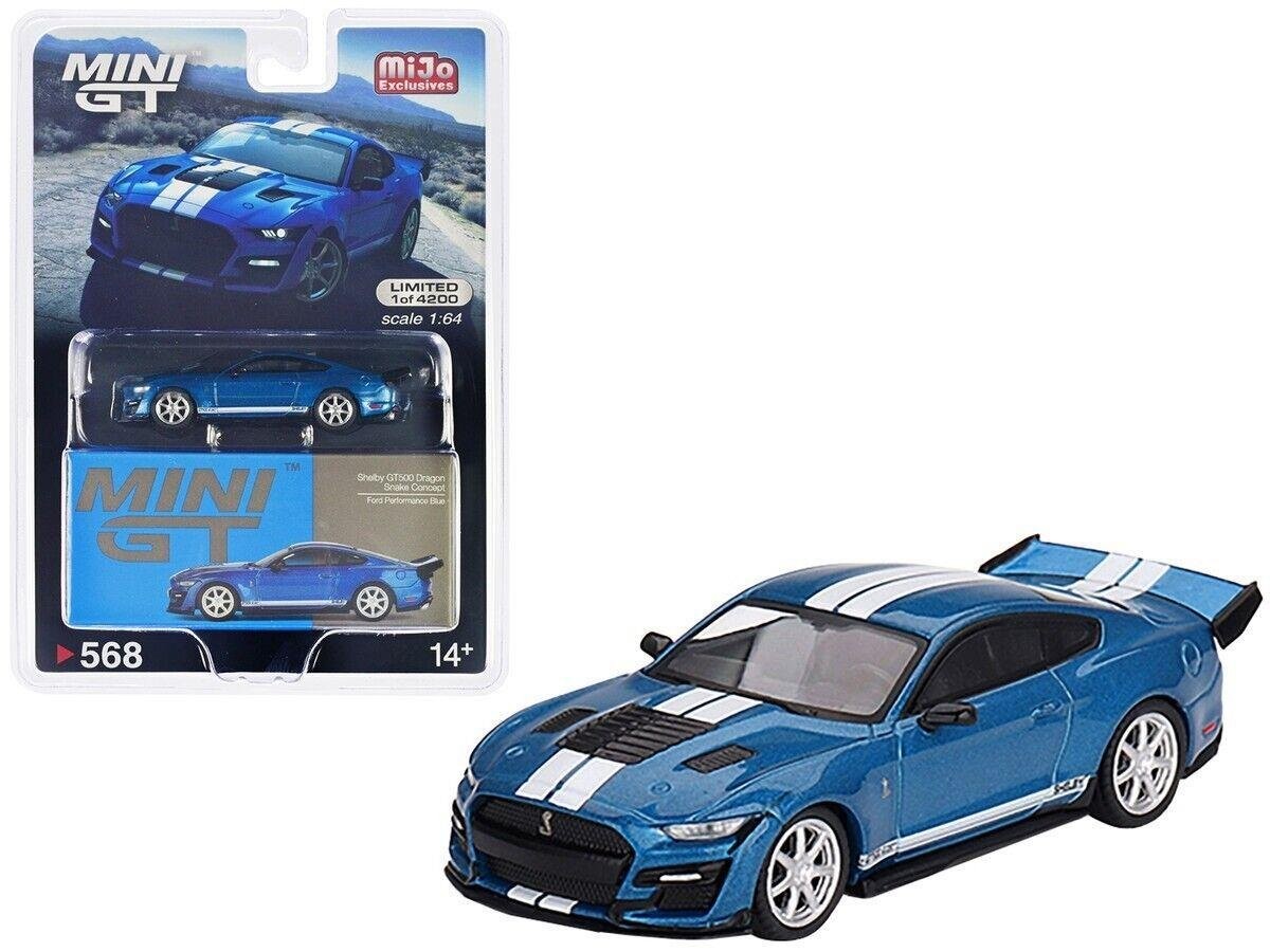 Mini GT Mijo Shelby GT500 Dragon Snake Concept Ford Performance Blue Lhd -MGT00568-MJ