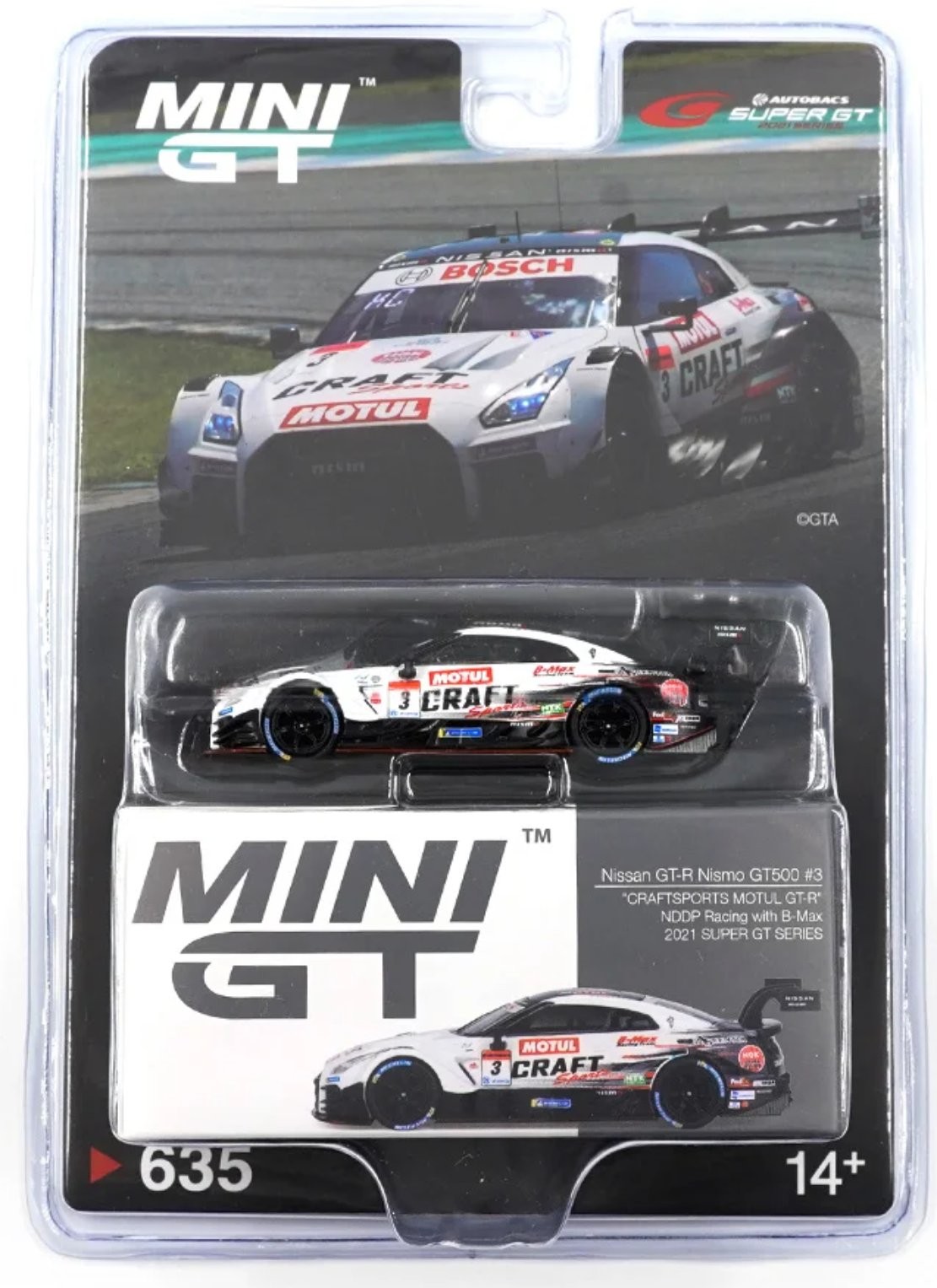 Mini GT Mijo Nissan GT-R Nismo GT500 #3 Craftsports Motul GT-R NDDP Racing with B-Max 2021 Super GT Series -MGT00635-L