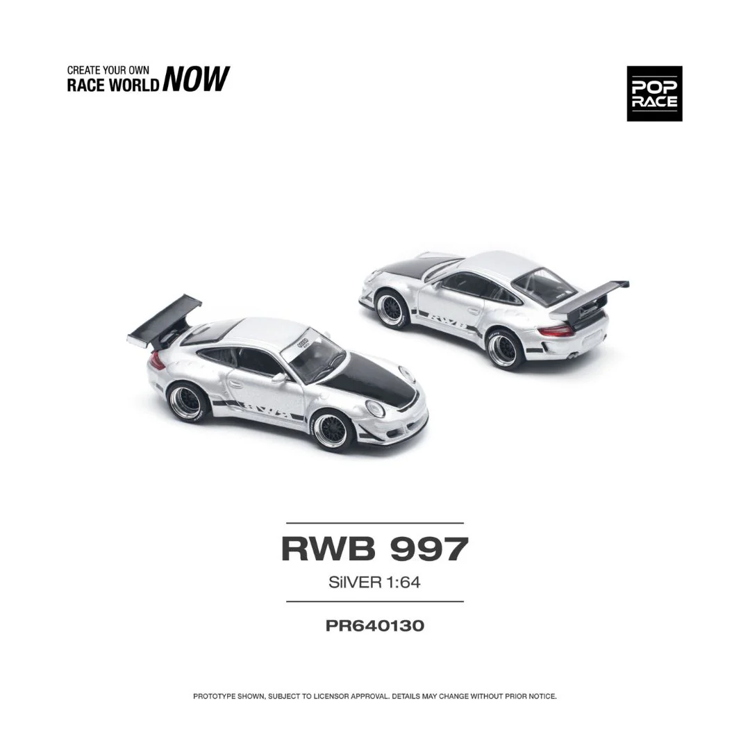 Pop Race 997 RWB Silver -PR64-0130