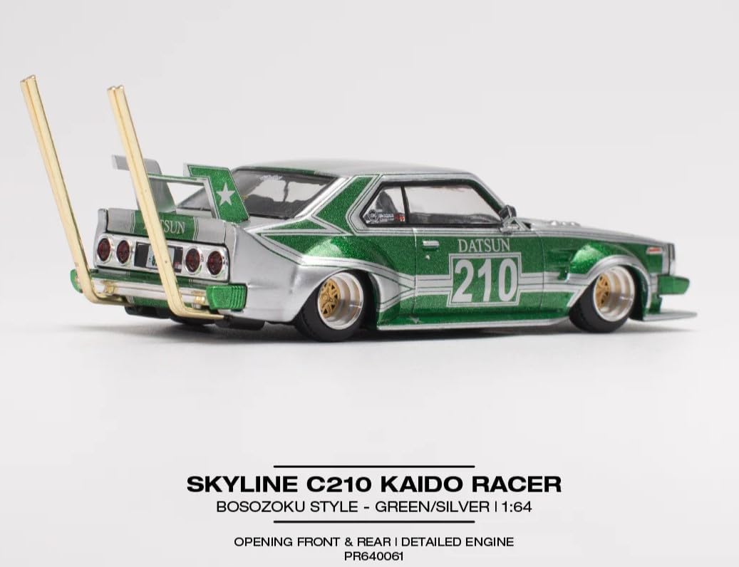 Pop Race Skyline C210 Kaido Racer Bosozoku Style Green -PR64-0061
