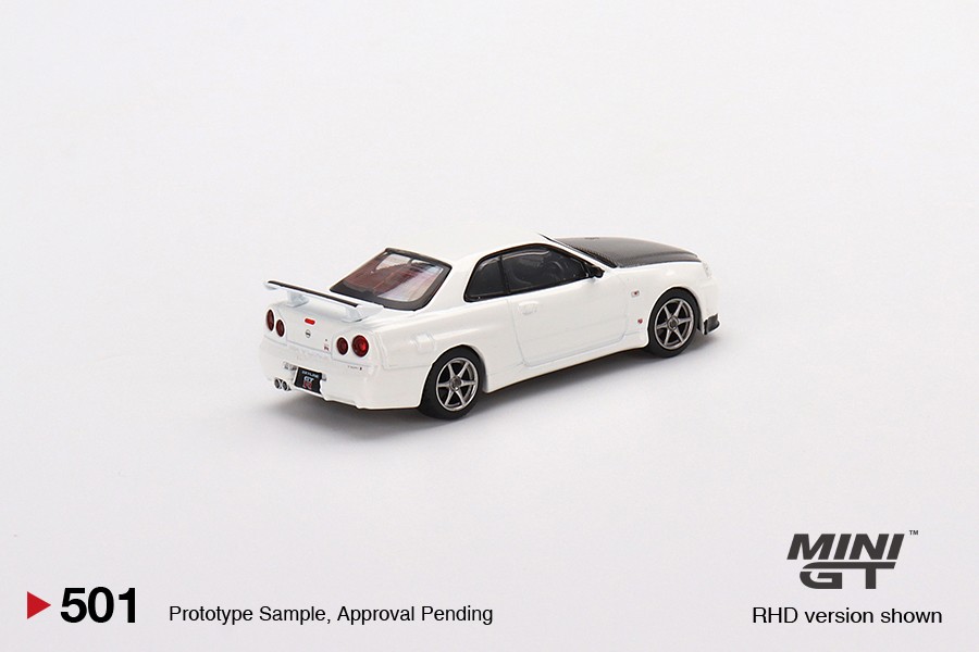 Mini GT Nissan Skyline GT-R (R34) V-Spec II N1 White #501