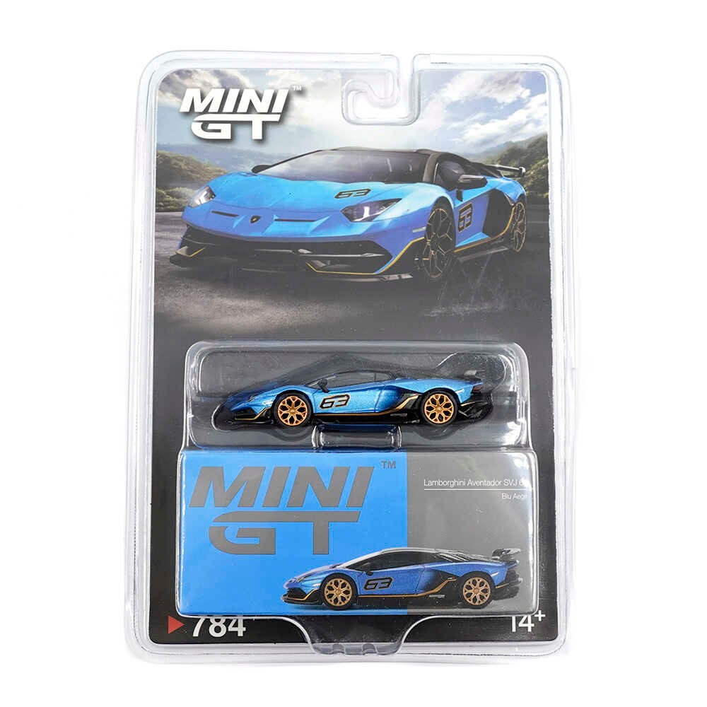 Mini GT 1/64 Lamborghini Aventador SVJ 63 Blu Aegir - Blister Paket -MGT00784-BL