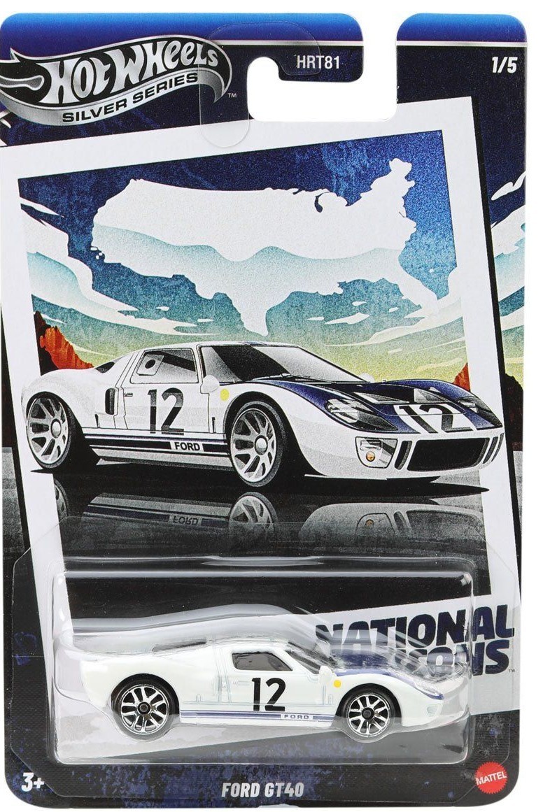 Hot Wheels Silver Series National Icons Ford GT40 -JBY87 + Koruma Kabı