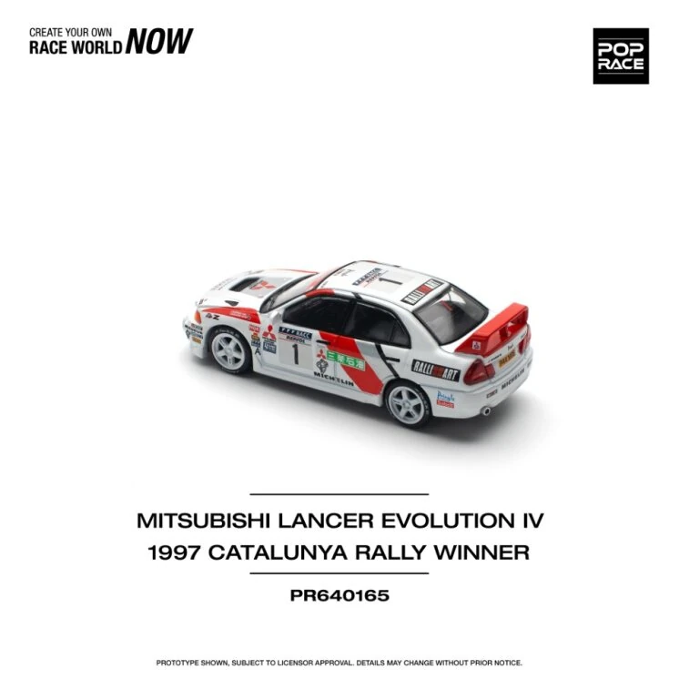 Pop Race Mitsubishi Lancer Evolution IV 1997 Catalunya Rally Winner -PR64-0165