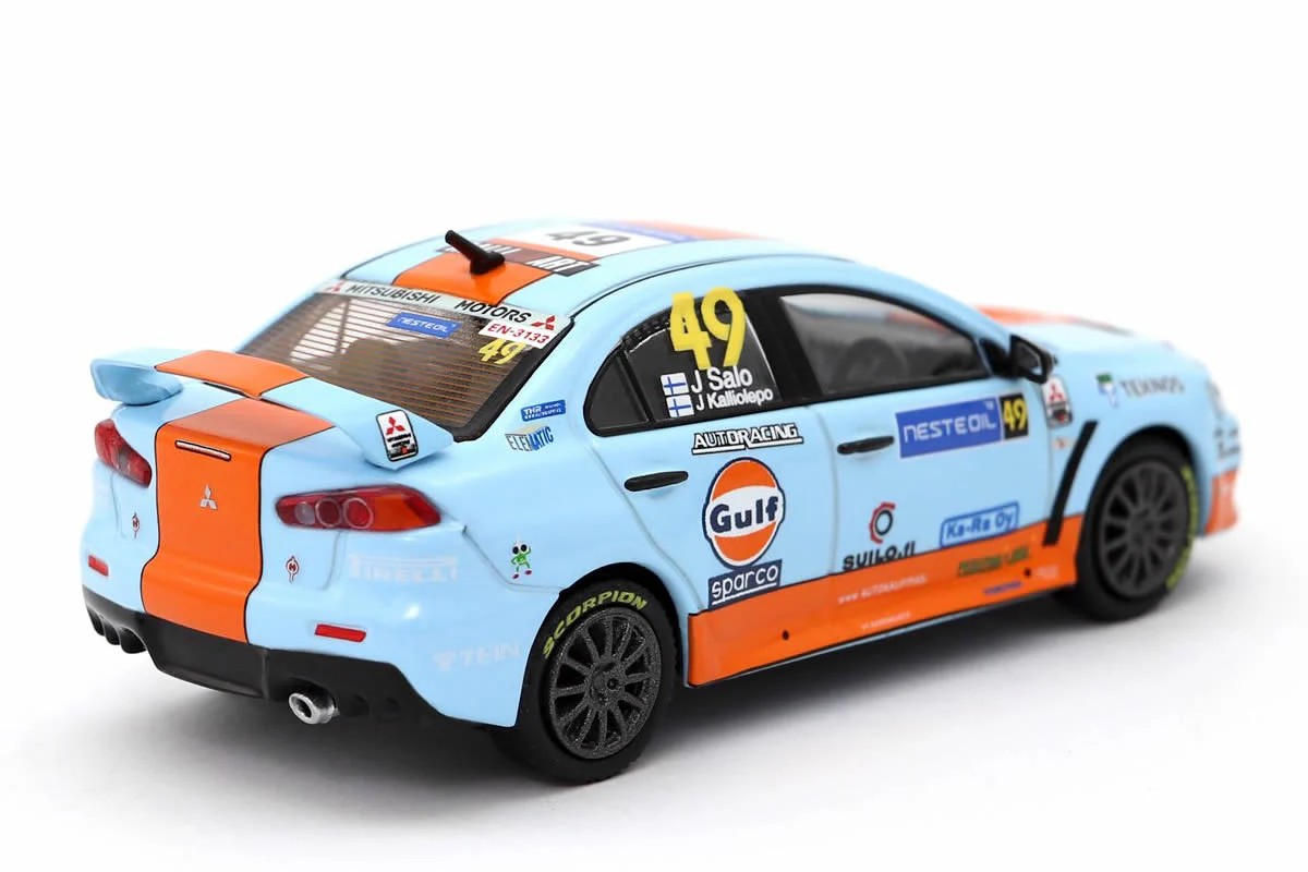 Tarmac Works Mitsubishi Lancer Evolution X Rally Finland 2010 -T64-004-GULF