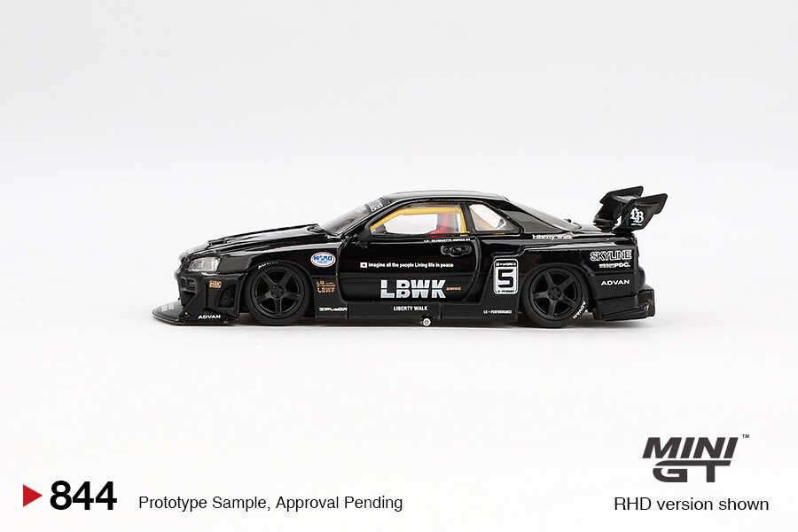 Mini GT Nissan LB-ER34 Super Silhouette SKYLINE Black -MGT00844