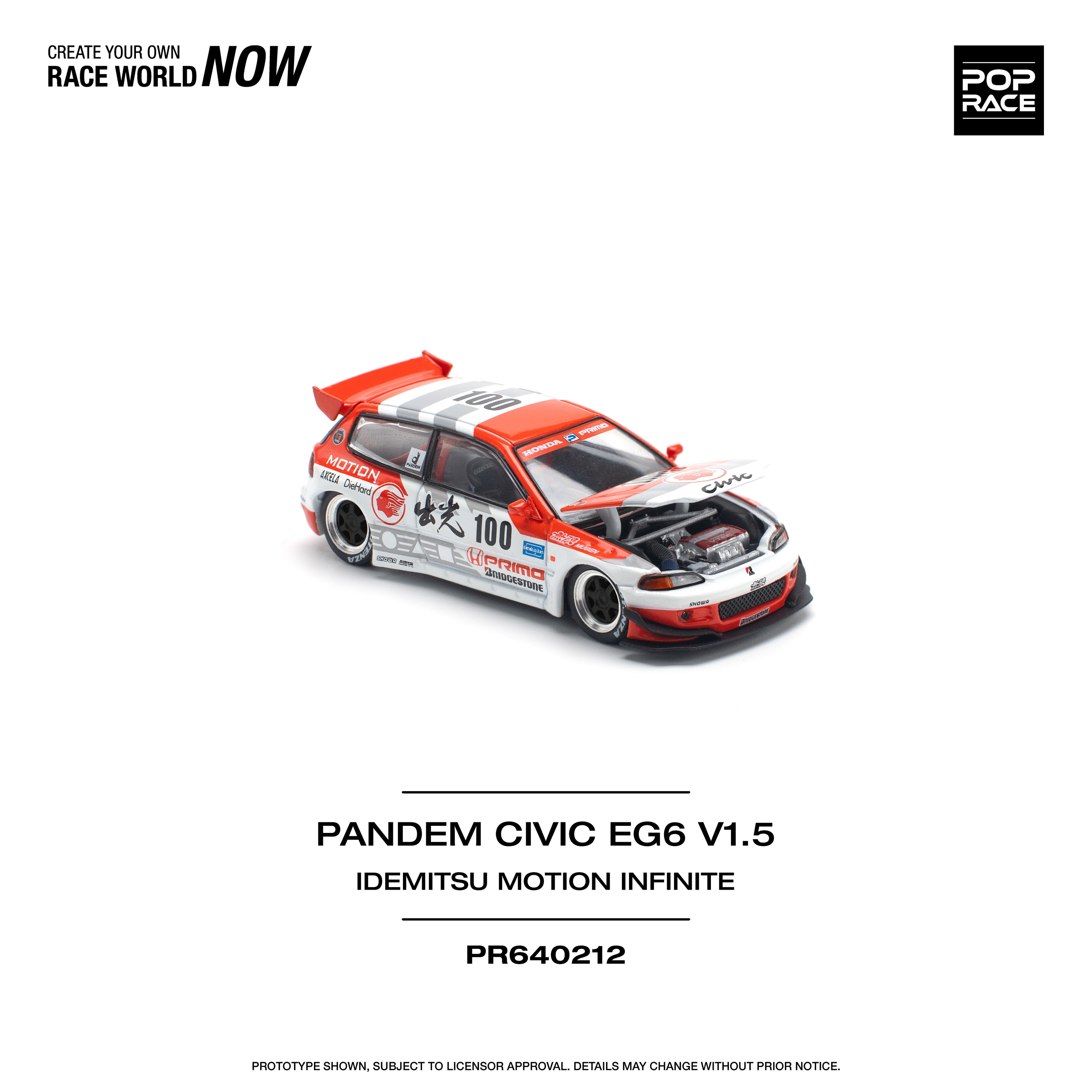 Pop Race Pandem Civic EG6 V1.5 Idemitsu Motion Infinite -PR64-0212