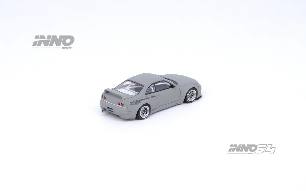 Inno64 Nissan Skyline GT-R (R33) "Pandem / Rocket Bunny" Cement Grey Matte 