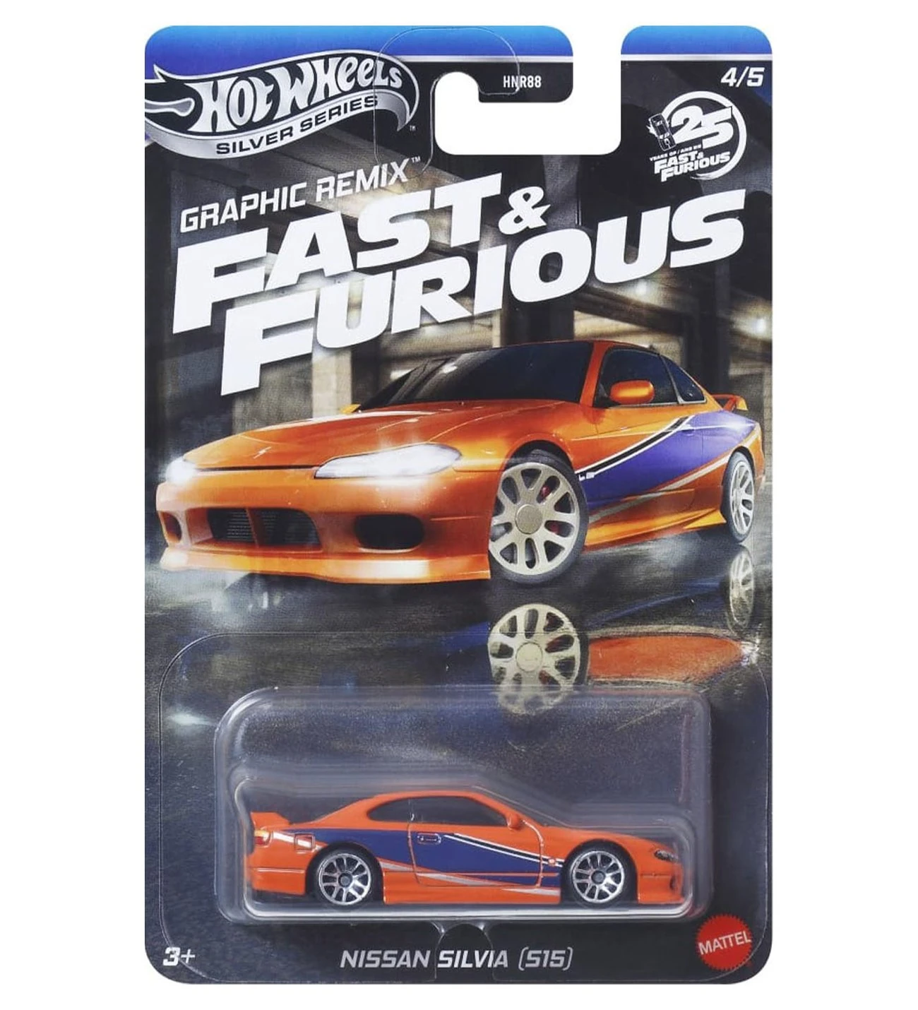 Hot Wheels Silver Series Graphic Remix Fast & Furious Nissan Silvia [S15] -JBY48 + Koruma Kabı