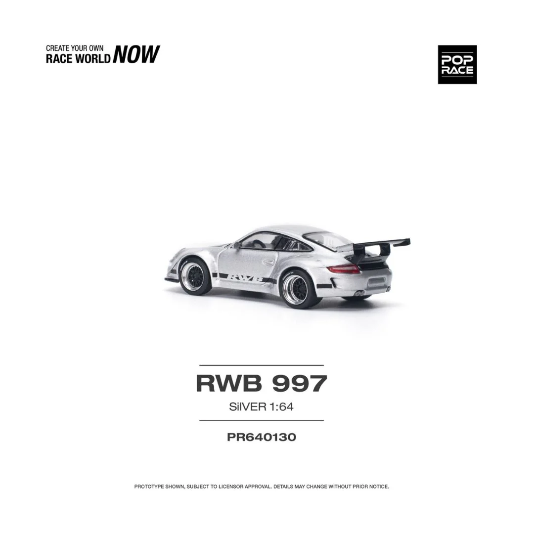 Pop Race 997 RWB Silver -PR64-0130