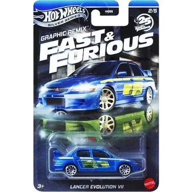 Hot Wheels Silver Series Graphic Remix Fast & Furious Lancer Evolution VII -JBY47 + Koruma Kabı