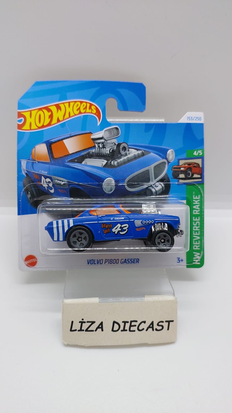 Hot Wheels HW Reverse Rake Volvo P1800 Gasser -HTB92