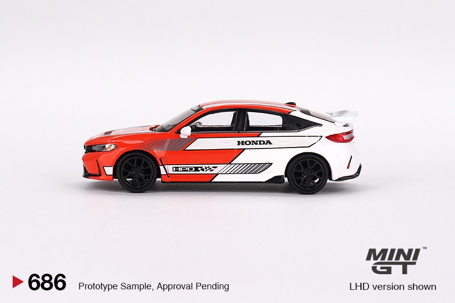 Mini GT 1/64 Honda Civic TYPE R 2023 Pace Car Red -MGT00686