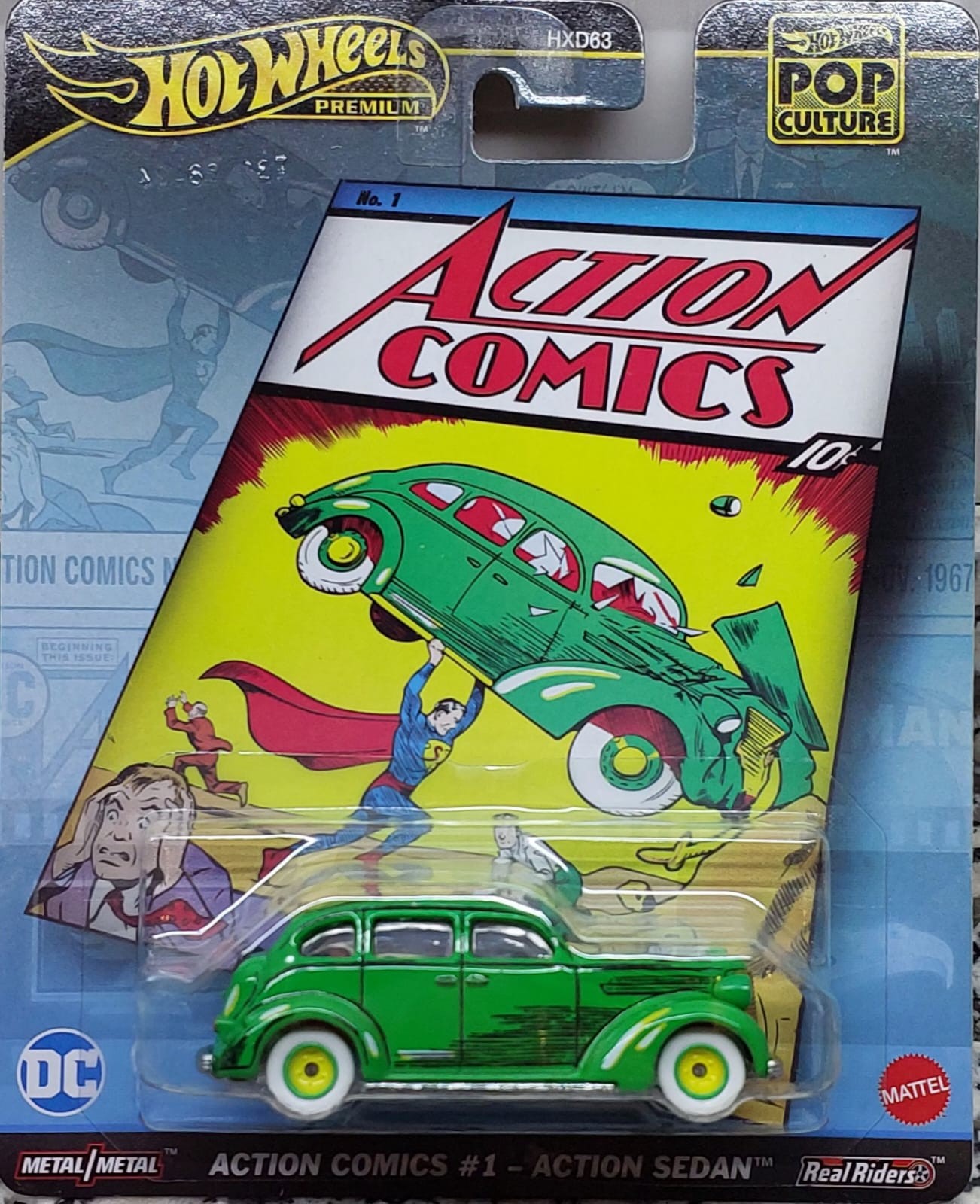 Hot Wheels Premium Pop Culture Action Comics #1 - Action Sedan -HVJ50