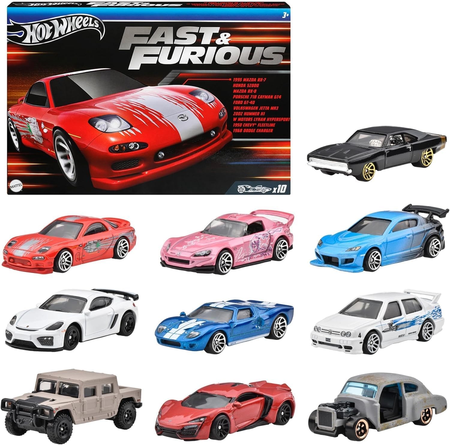 Hot Wheels Fast & Furious 10' lu Set -HVX27 