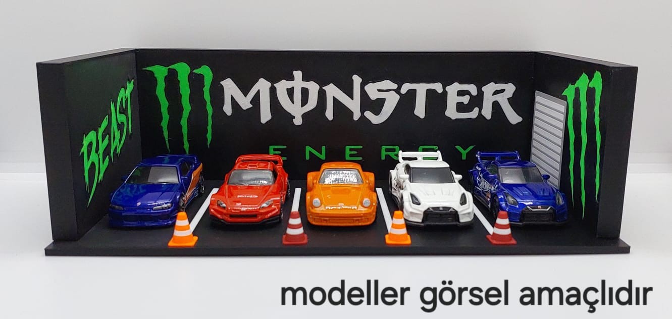 Shoreline 3D Printer Baskı "Monster Energy" Diorama Garaj